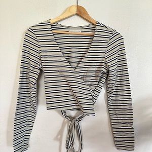 Urban Outfitters Long Sleeve Wrap Crop